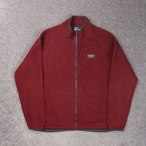 L.L. Bean Fleece Regular Large Red Long Sleeve Full Zip Collared Jacket